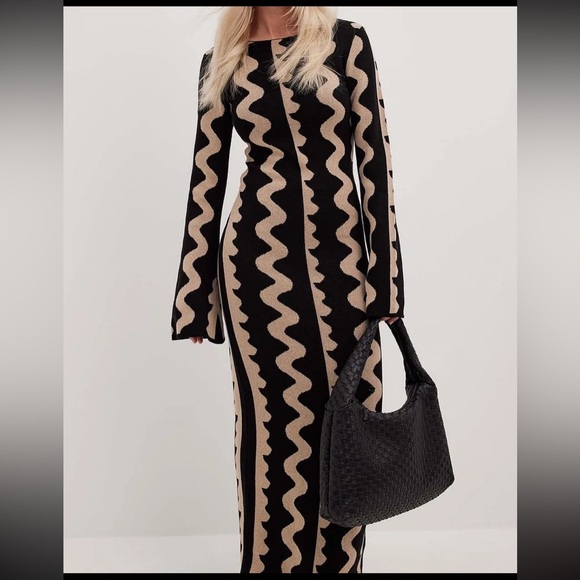 na-kd combined knit maxi dress | Dresses | Nakd Wide Sleeve ckutchka